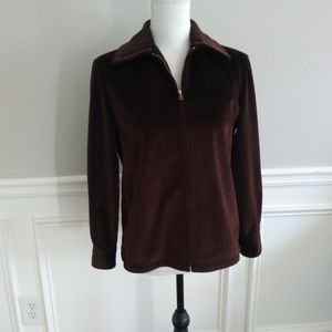 St John Sport Brown Zipper Jacket Courdoury Petite